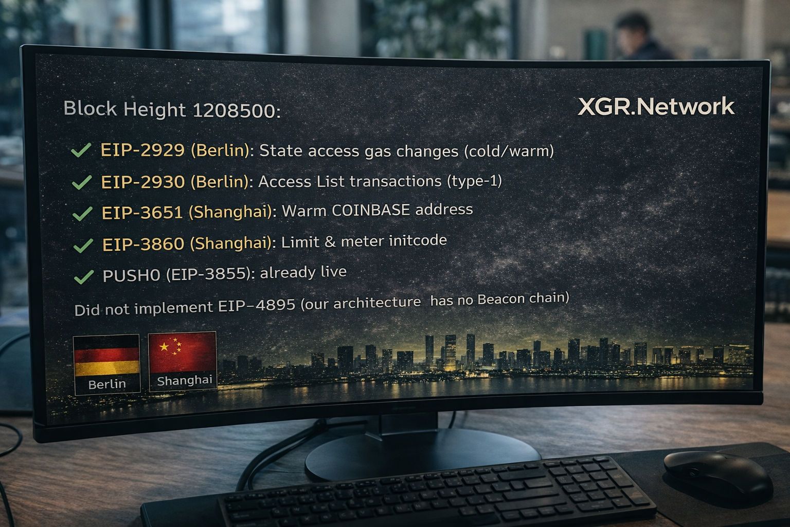 XGRChain Berlin and Shanghai EIP mainnet upgrade